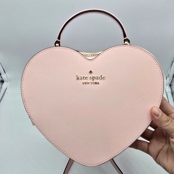NWT Kate Spade New York Love Shack Heart Crossbody in Pink  Kate Spade Love Shack Heart Crossbody Chalk Pink
